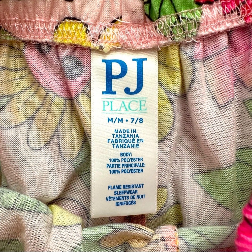 The Children’s PJ Place Girls Summer Pajamas Set Girls Medium 7-8 Shorts Flowers - Picture 6 of 7